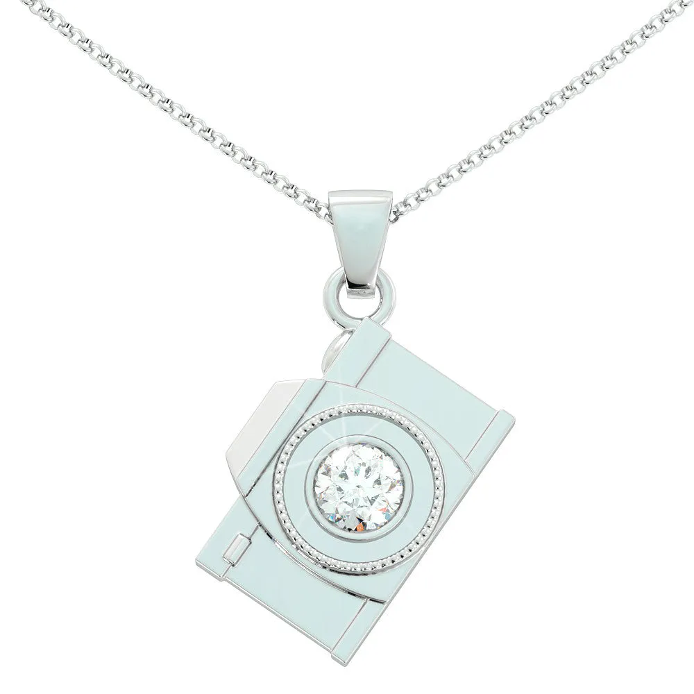 Camera Birthstone Pendant