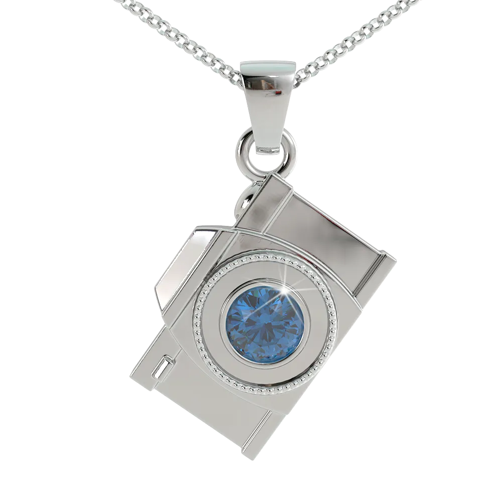 Camera Birthstone Pendant