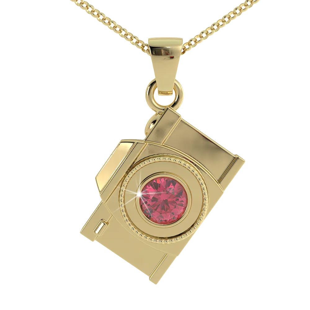 Camera Birthstone Pendant