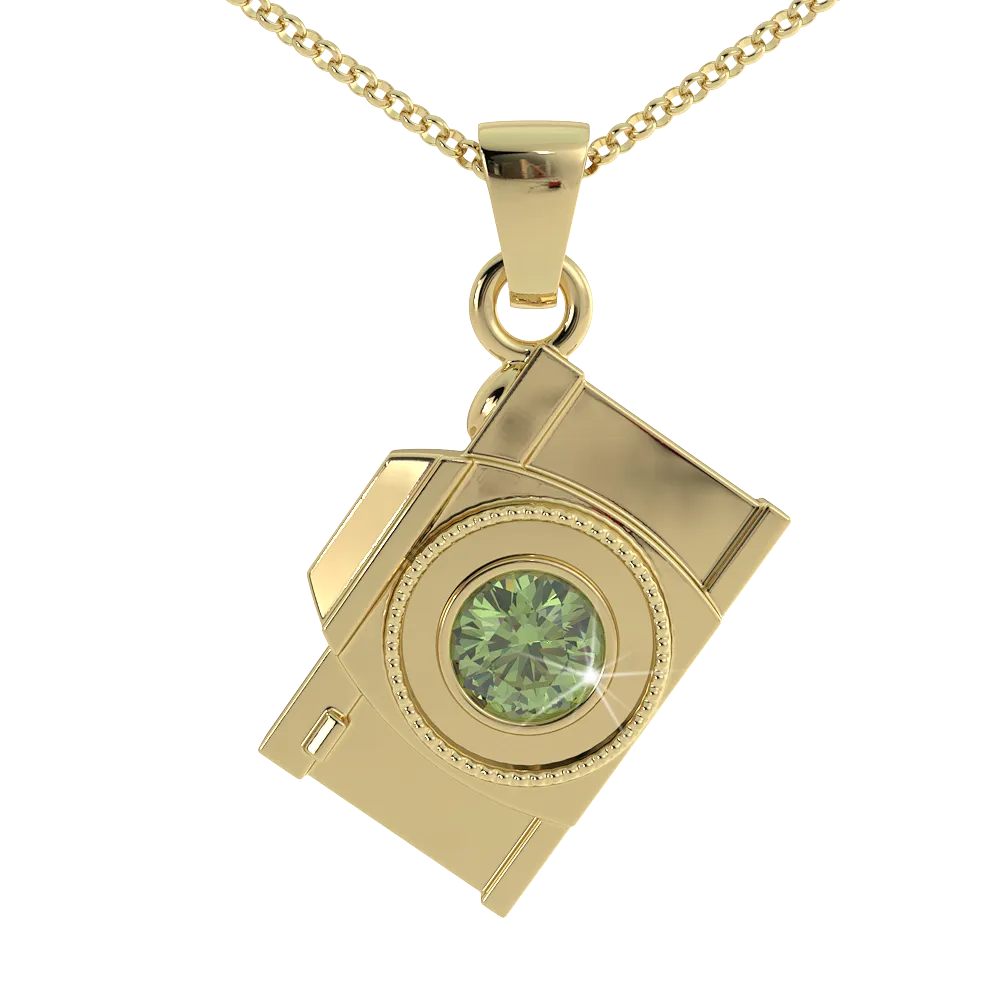 Camera Birthstone Pendant