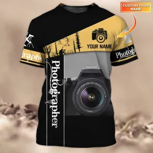 Camera, Photographer, Personalized Name 3D Tshirt 01
