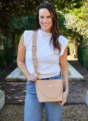 Caroline Hill Brielle Bucket Bag Tan