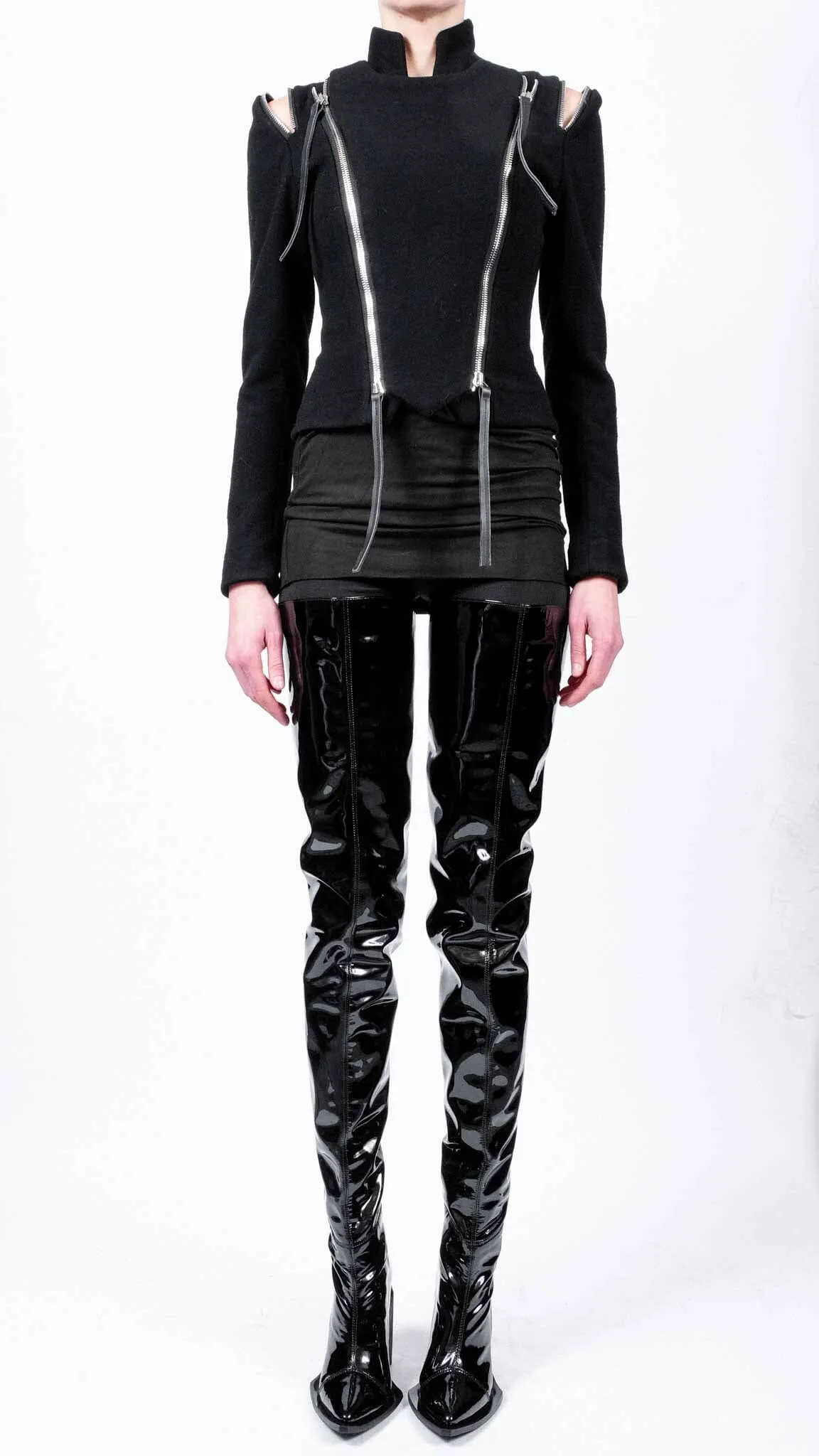 Cashmere Coat with Zippers