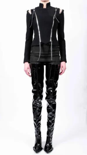 Cashmere Coat with Zippers