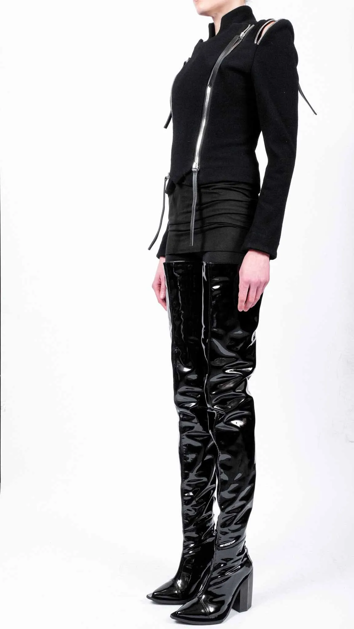 Cashmere Coat with Zippers