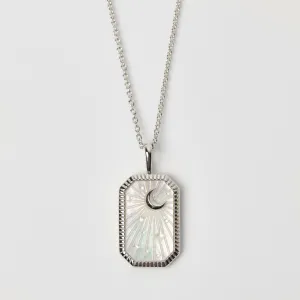 Celestial Mother Of Pearl Tarot Engravable Necklace