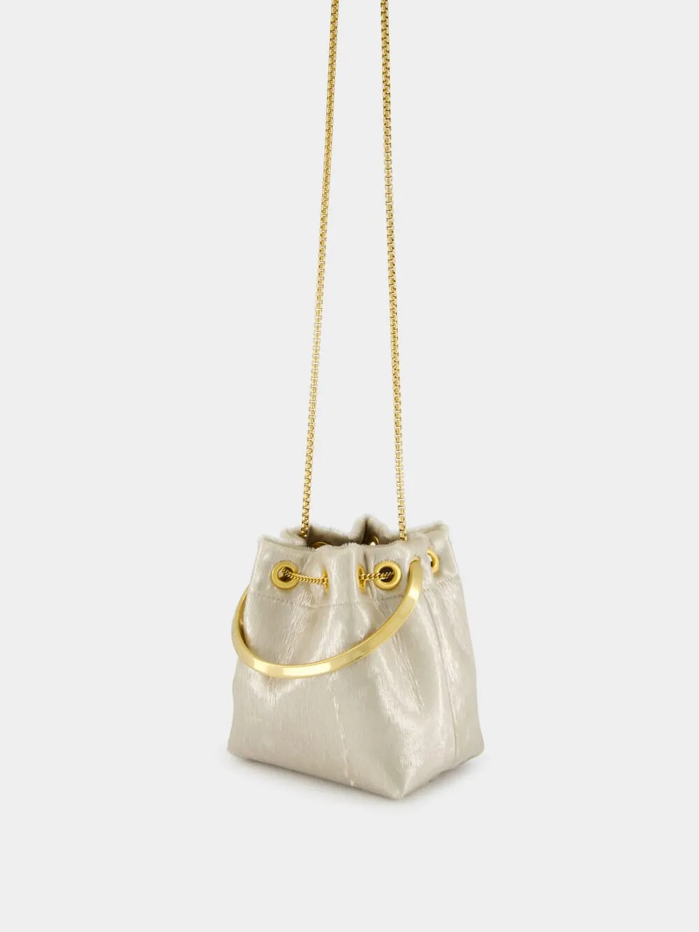 Champagne Bon Bon Gold Bucket Bag