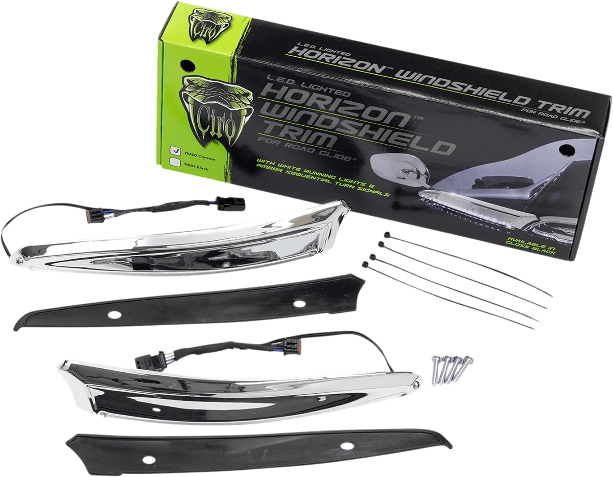 Ciro 11050 Horizon LED Windshield Trim - Chrome LED