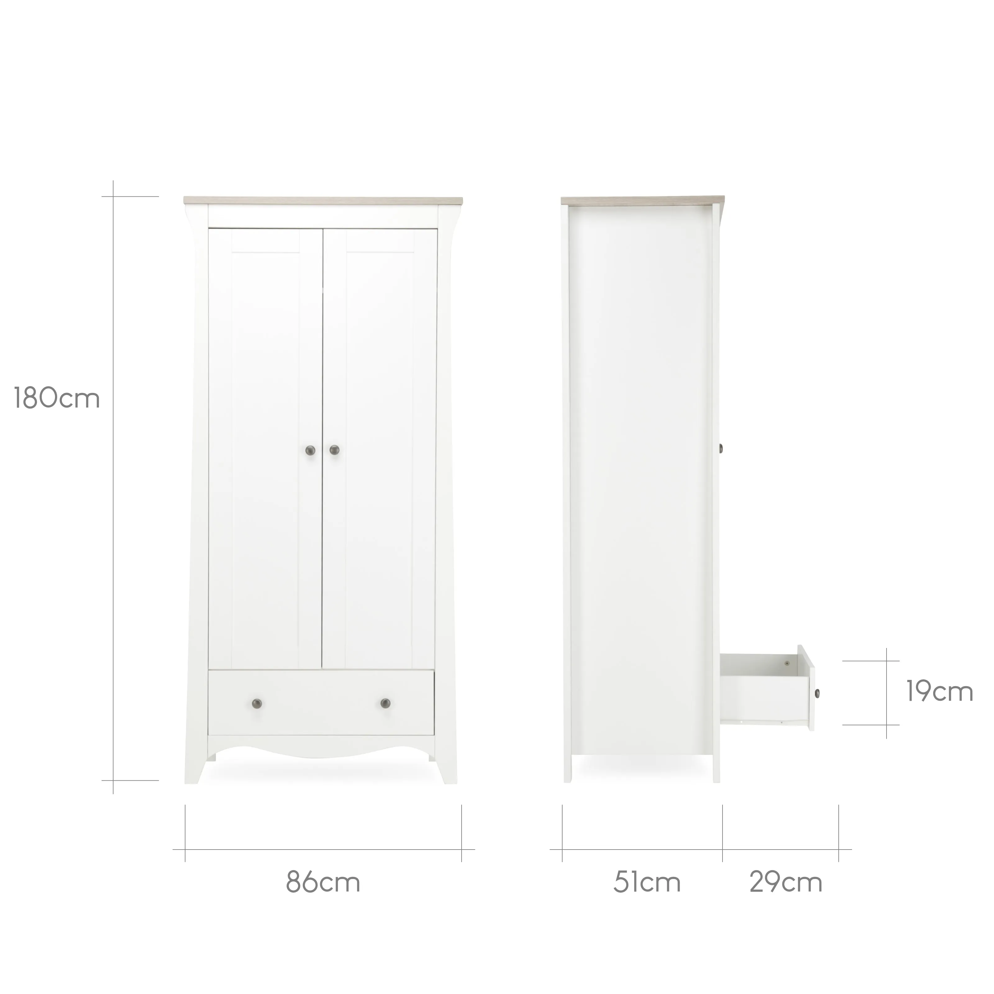 CLARA 2 DOOR DOUBLE WARDROBE