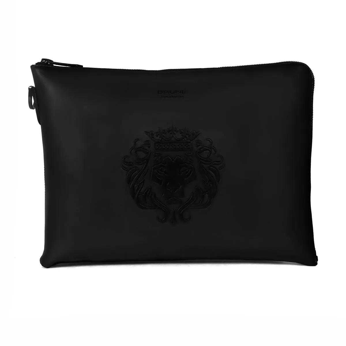 Classic Black Leather Stylish Cool laptop Sleeves/Messenger bag with Zip Compartment  By Brune & Bareskin