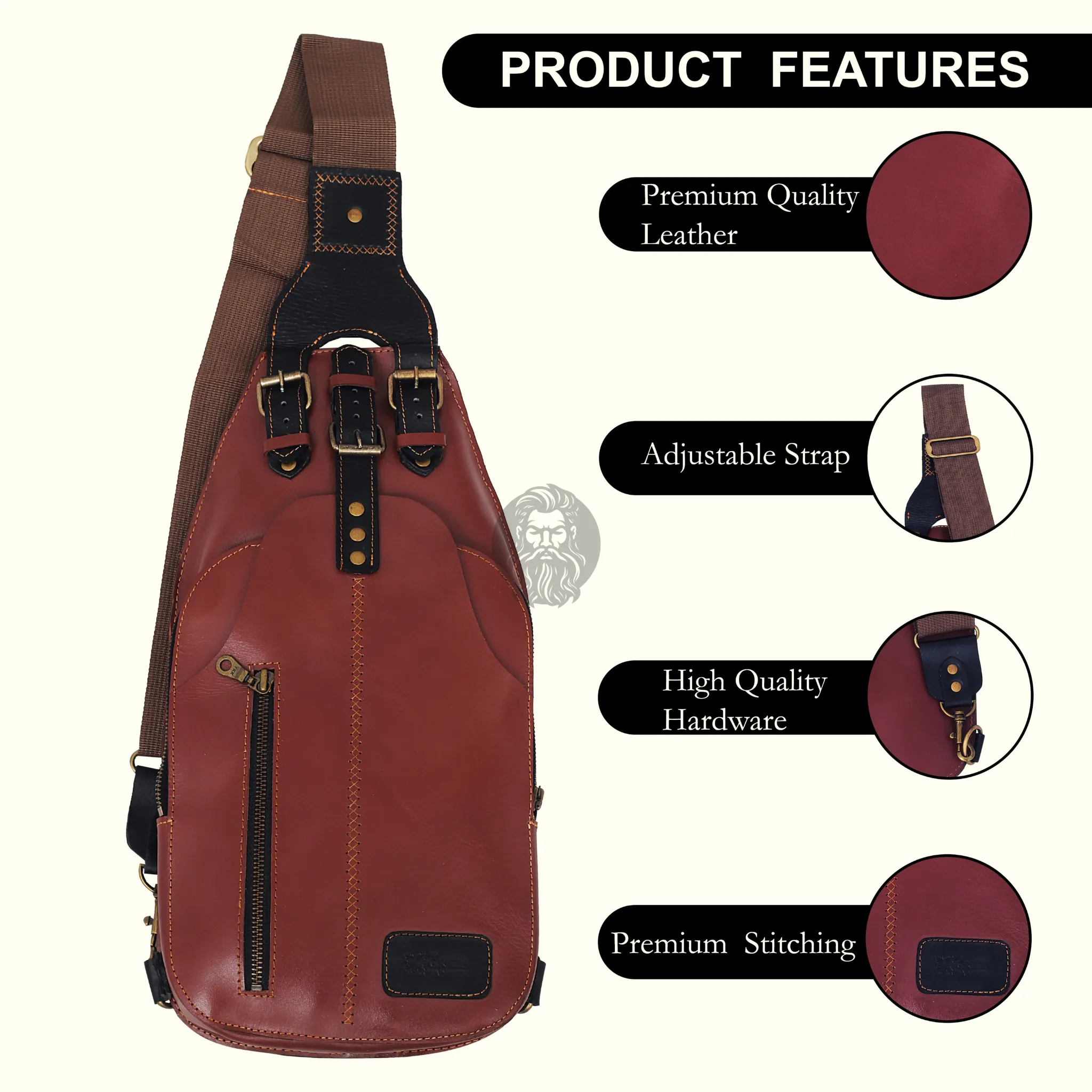 Classic Men's Leather Sling Bag