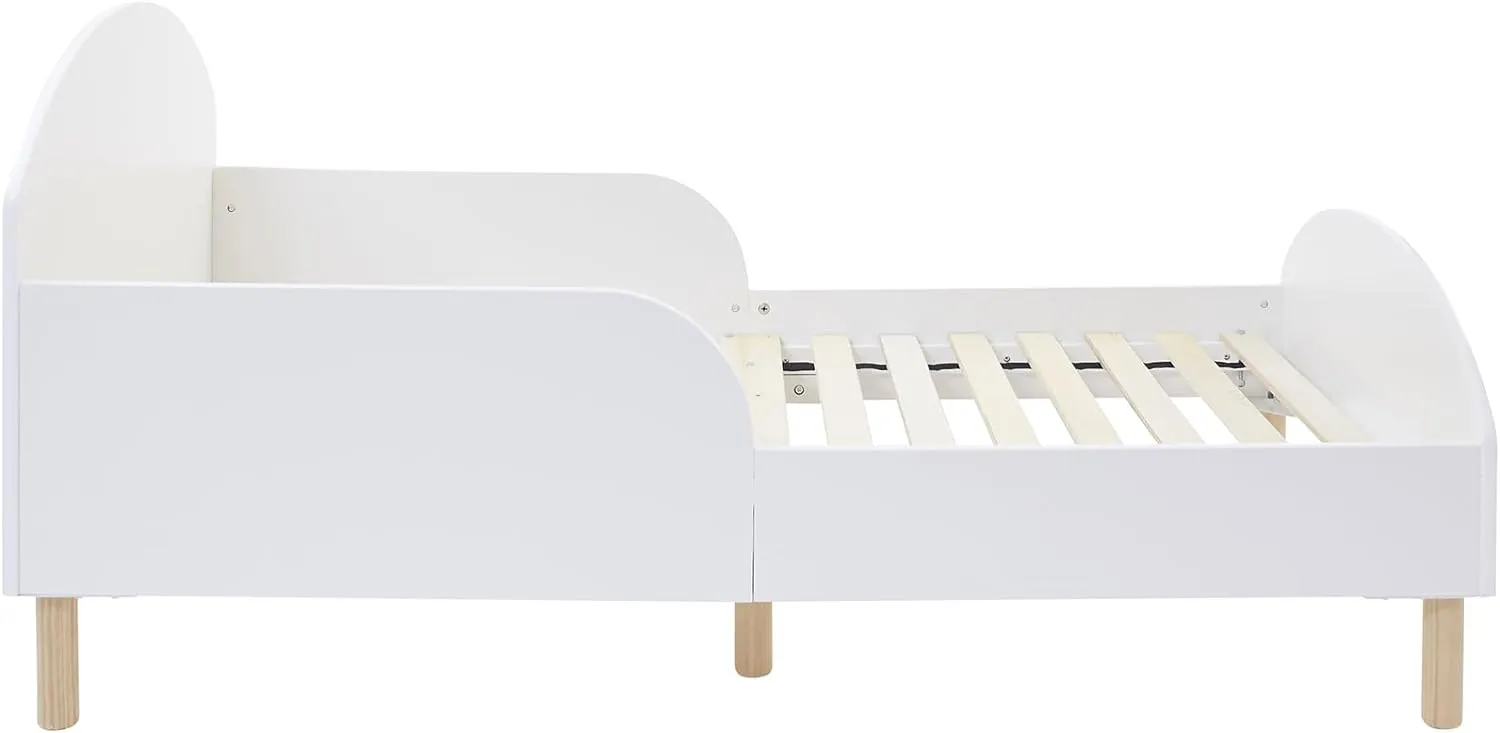 Classic White Wooden Kids Bed with Side Protectors | Beds for Toddlers | White | 18m - 5 Years