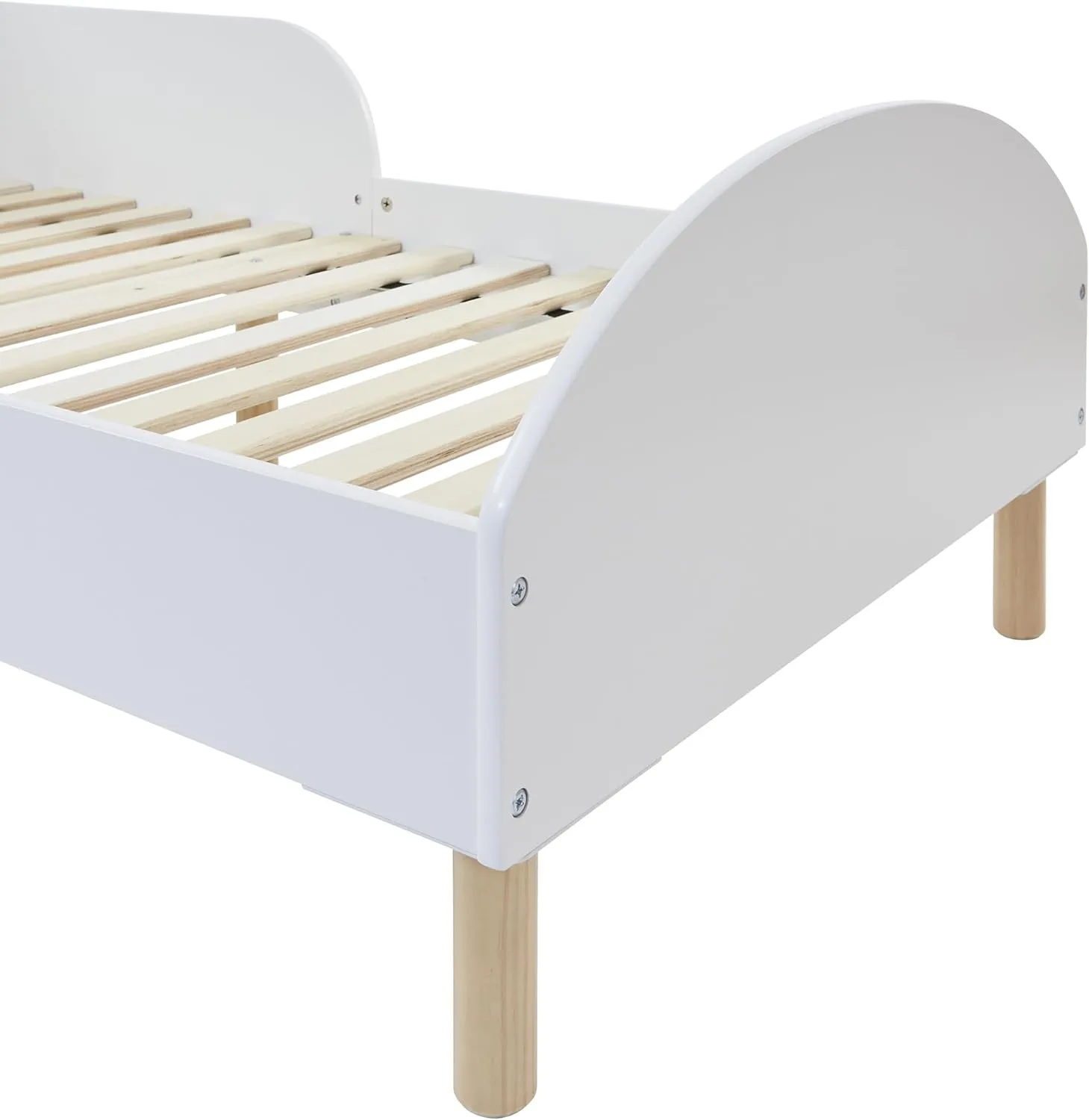 Classic White Wooden Kids Bed with Side Protectors | Beds for Toddlers | White | 18m - 5 Years