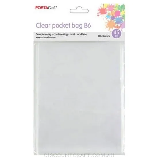 Clear Pocket Bag - B6 Size 133x186mm 45pk