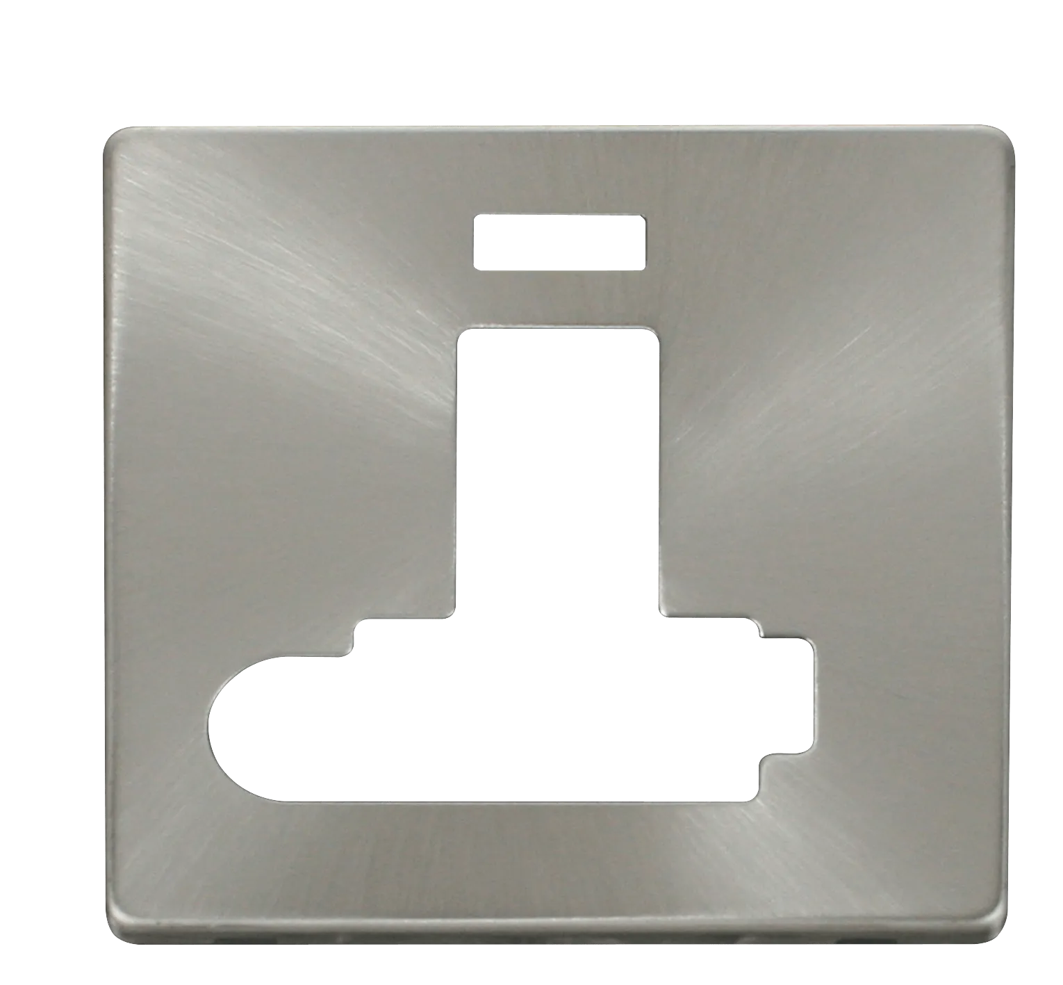 Click Definity SCP352BS 13A Fuse Switched Conn. Unit with F/O & Neon (Lockable) Cover Plate - Brushed Stainless