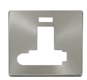 Click Definity SCP352BS 13A Fuse Switched Conn. Unit with F/O & Neon (Lockable) Cover Plate - Brushed Stainless