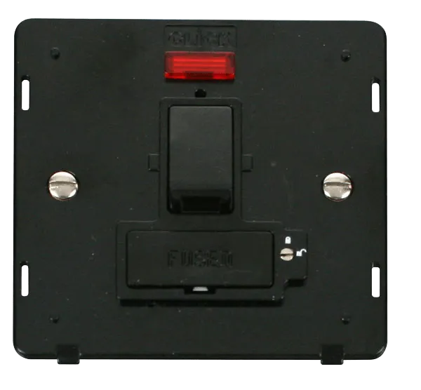 Click Definity SIN852BK 13A Fused Switched Connection Unit With Neon (Lockable) Insert - Black