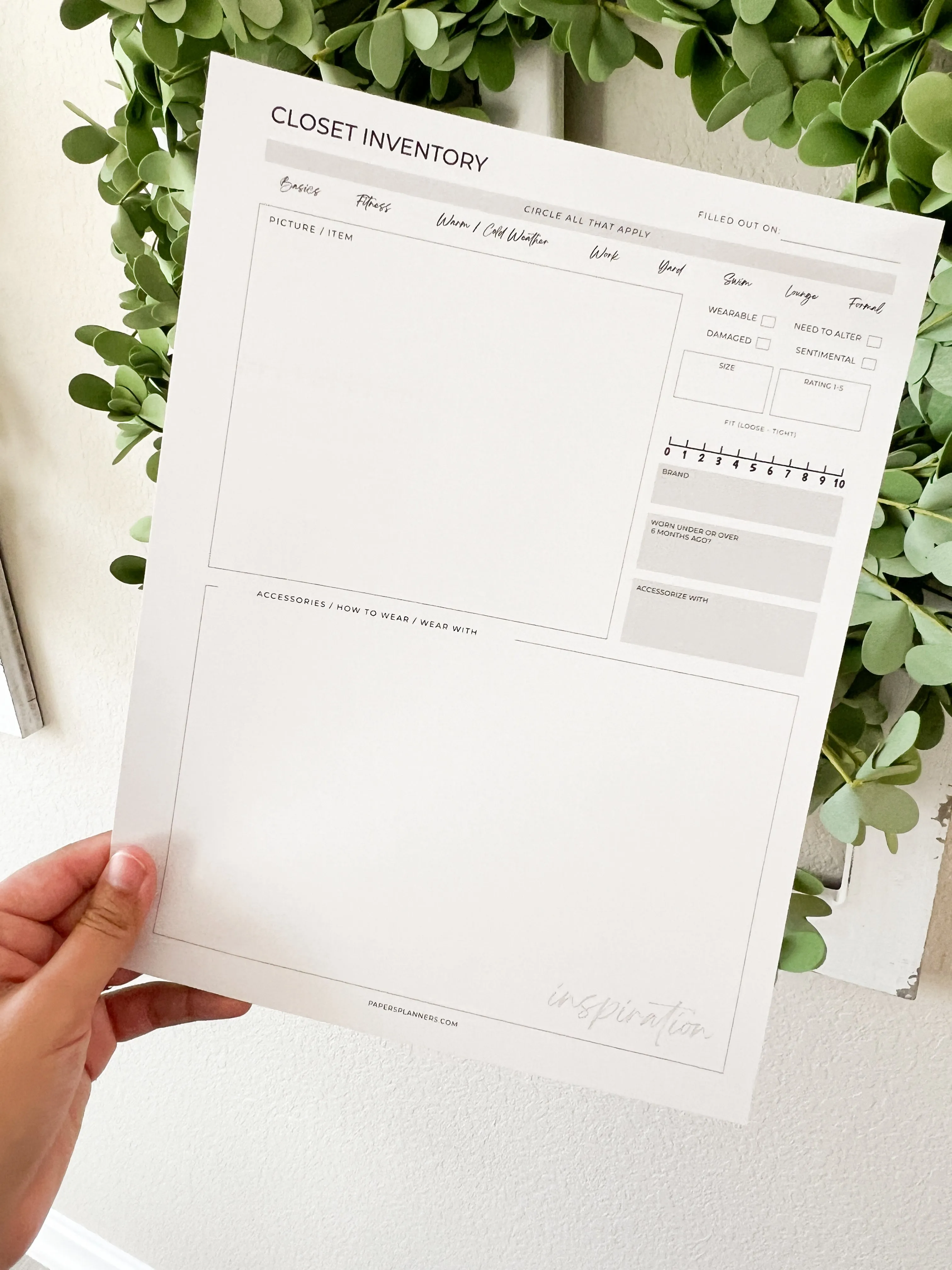 Closet/Outfit Inventory Tracker
