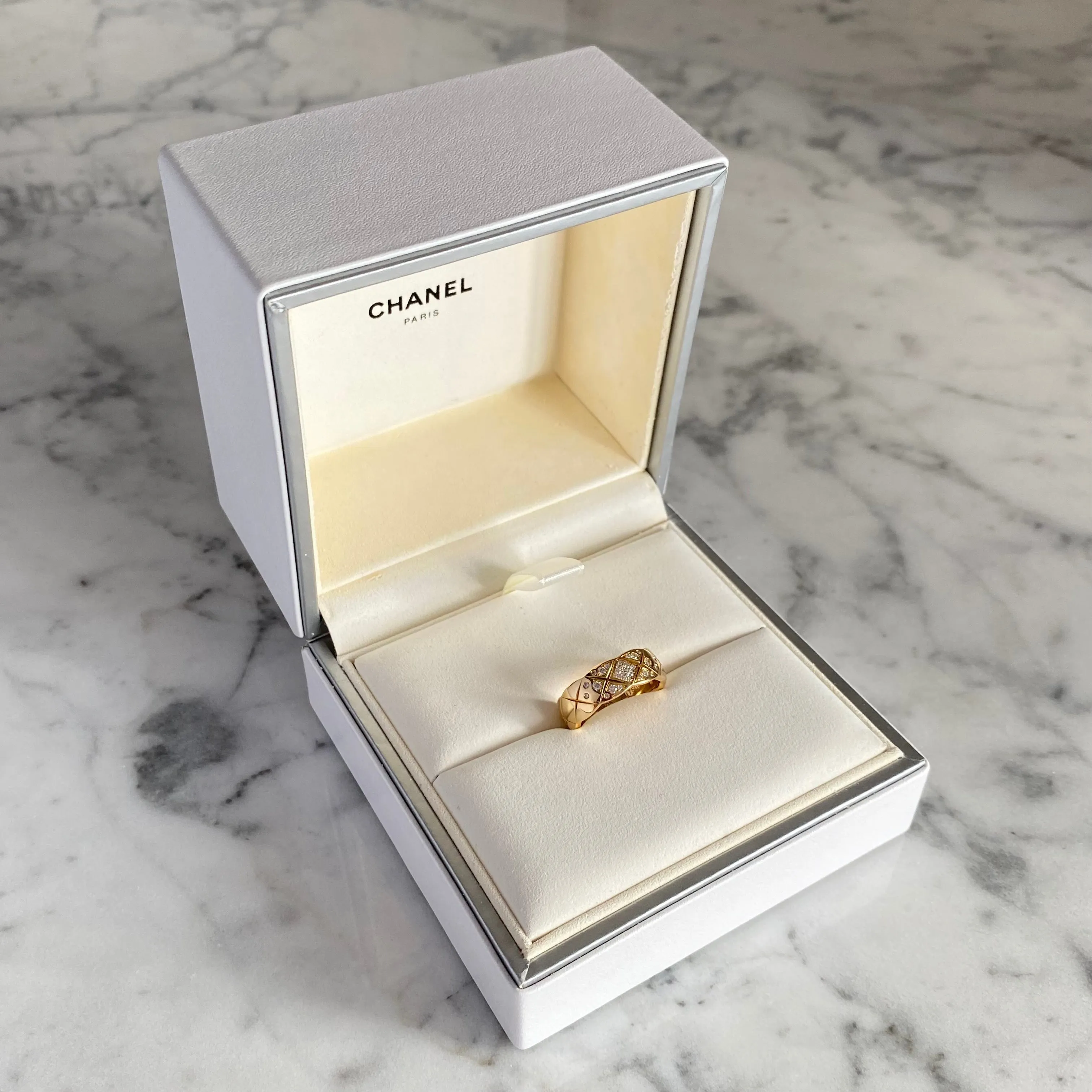 Coco Crush Diamond Ring 18k Yellow Gold Sz 53