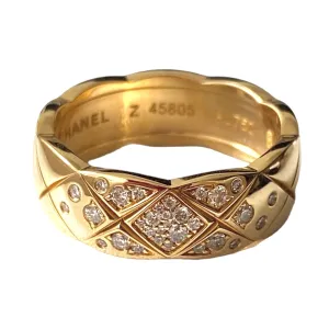 Coco Crush Diamond Ring 18k Yellow Gold Sz 53
