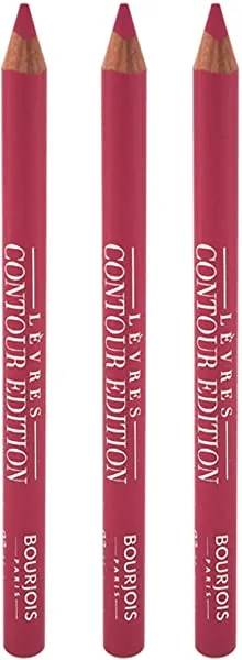 Contour Edition Lip Liner - 03 Alerte Rose by Bourjois for Women - 0.04 oz Lip Liner - Pack of 3