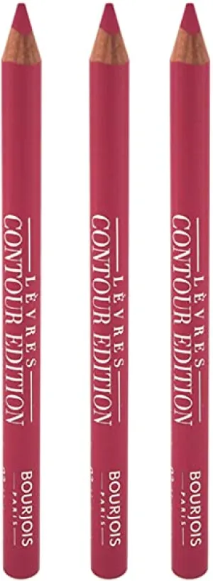 Contour Edition Lip Liner - 03 Alerte Rose by Bourjois for Women - 0.04 oz Lip Liner - Pack of 3