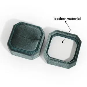Corduroy Octagonal Ring Box for Wedding Engagement Proposal Gift Ring Organizer Storage Portable Vintage Jewelry Box Wholesale