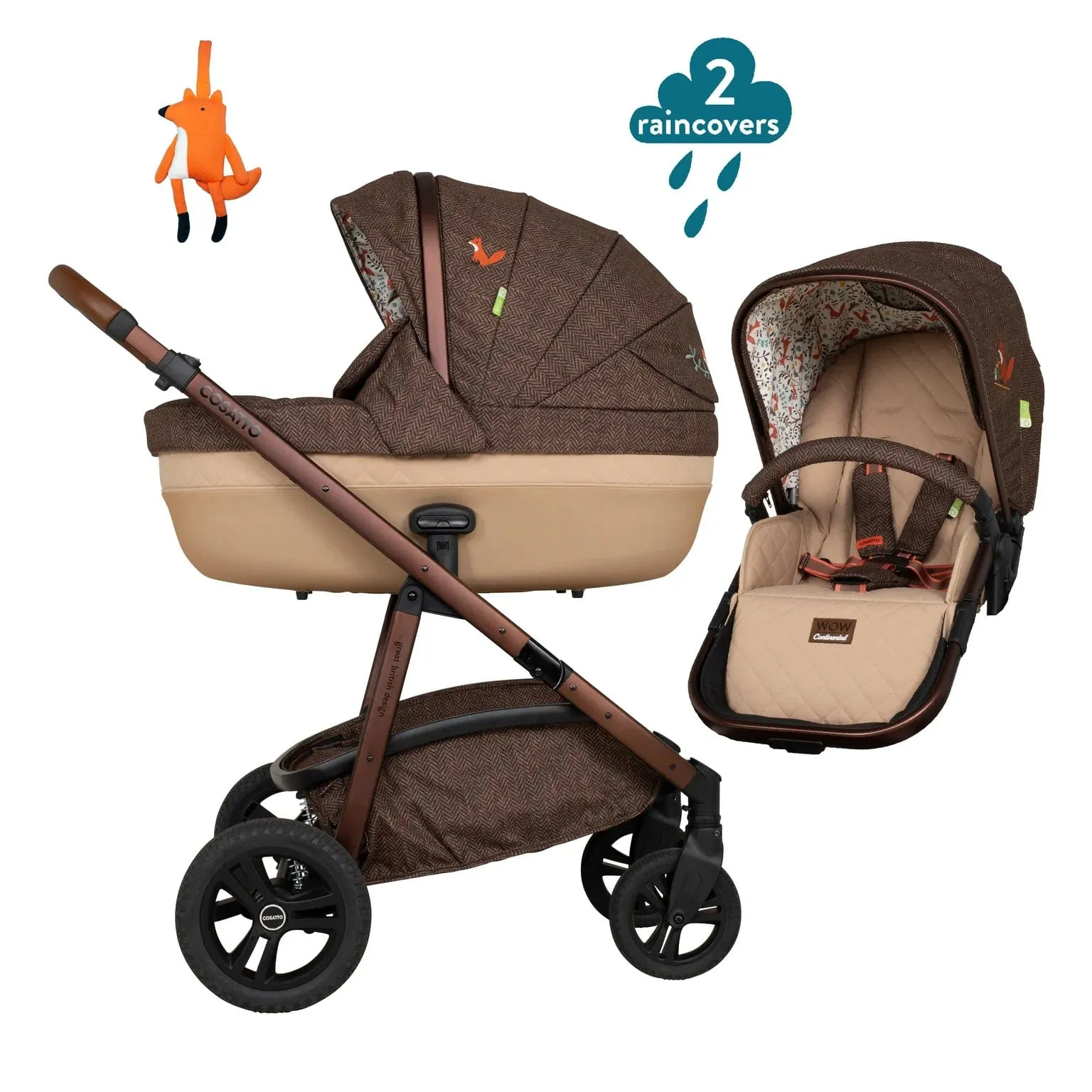 Cosatto Wow Continental Pram and Pushchair Bundle - Direct Delivery