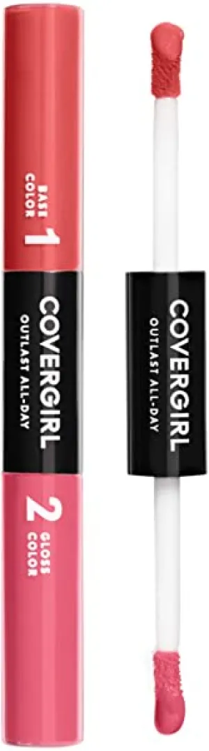 COVERGIRL Outlast All-Day Color & Lip Gloss, Coral Crave, 0.2 Ounce (packaging may vary)