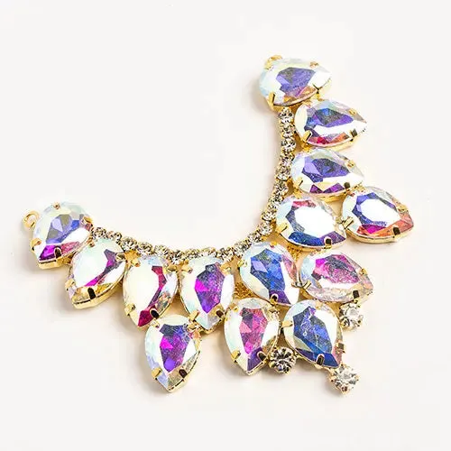 Crystal Motifs Drop 9cm Aurora Borealis