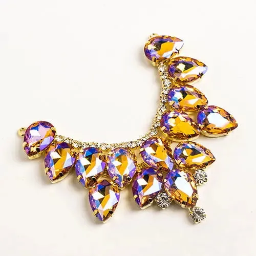 Crystal Motifs Drop 9cm Aurora Borealis