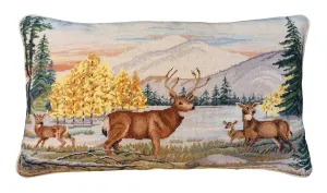 Deer Park Needlepoint Pillow 16" x 28"