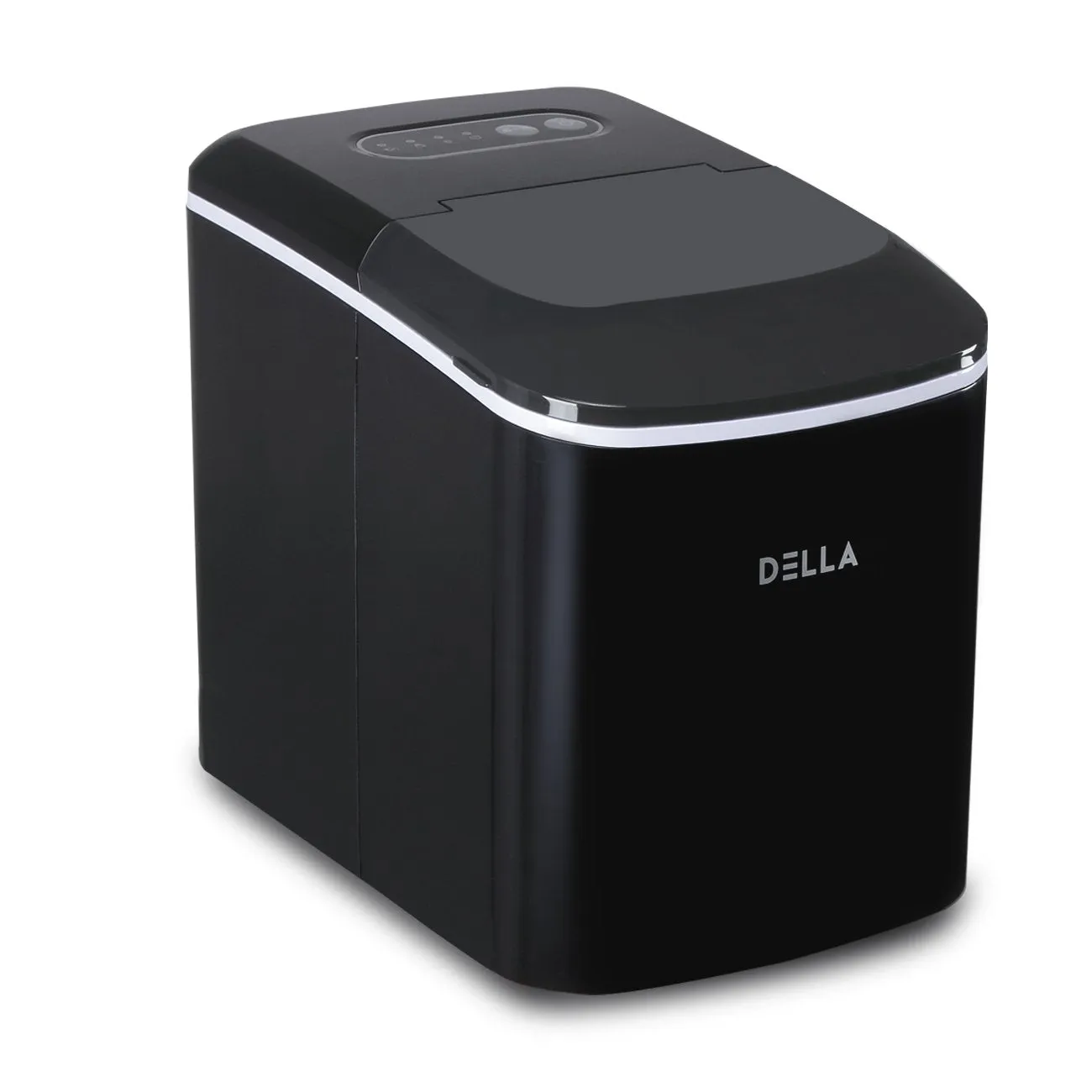 Della Countertop Portable Ice Maker Ice Cube Ready in 7 Mins - 26lbs/24 hrs Water Bottles Mixed Drinks with Ice Scoop and 2LB Basket - Black
