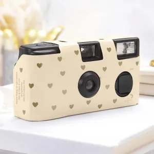 Disposable Camera With Flash - Gold Hearts