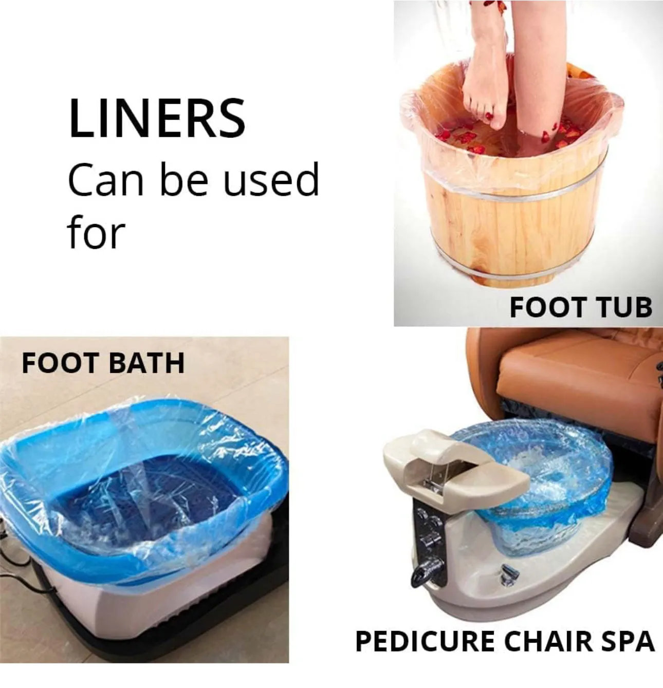 *Disposable Spa Bag Liner for Pedicure (Blue) - 50 pc