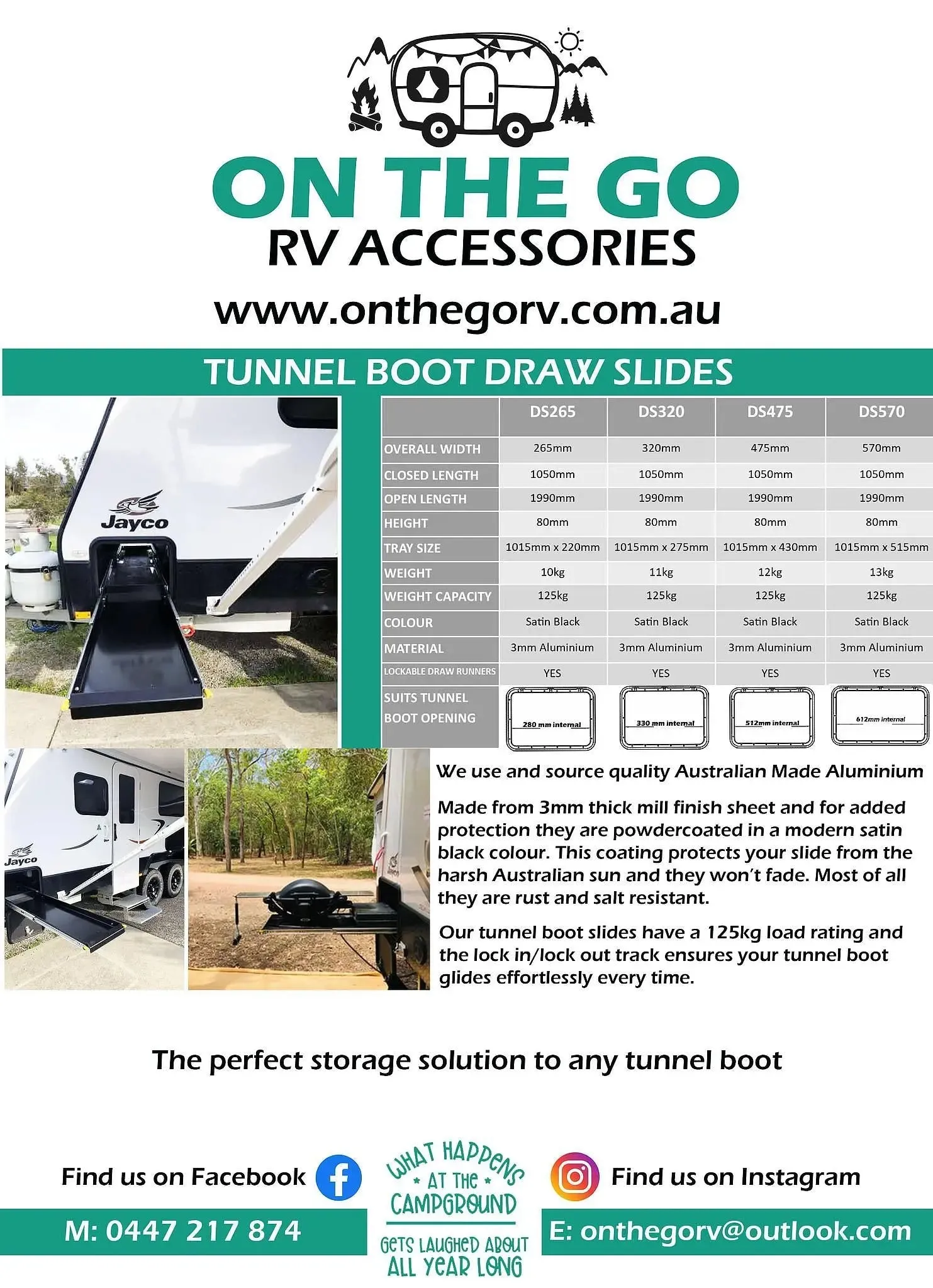 DS265 Tunnel Boot Slide from On The GO RV
