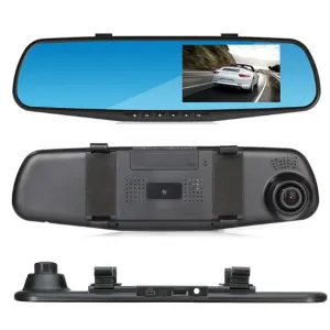 Dual Lens Car Mirror Dash Cam Recorder Rear View Camera (Full set)