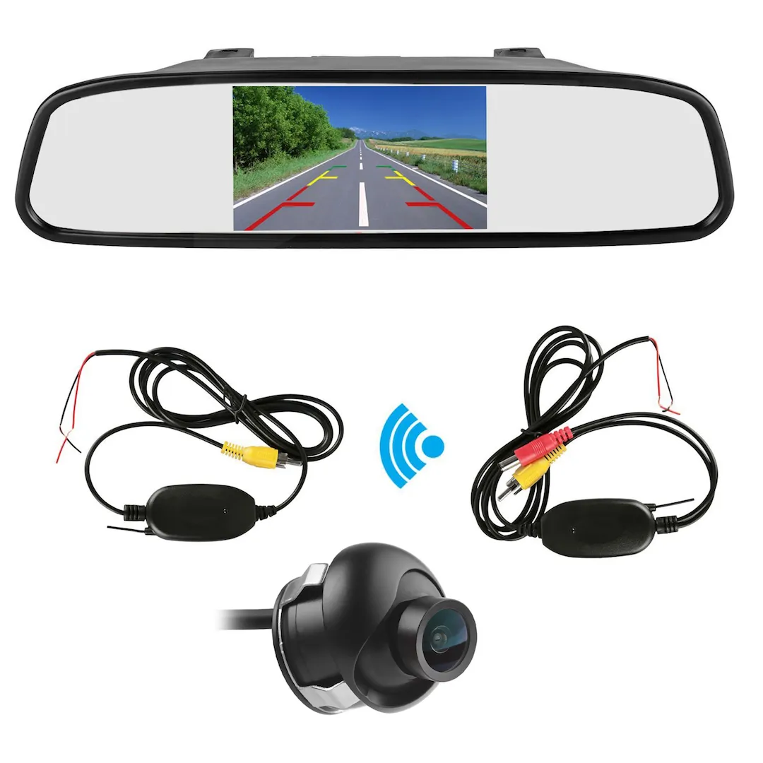 Dual Lens Car Mirror Dash Cam Recorder Rear View Camera (Full set)