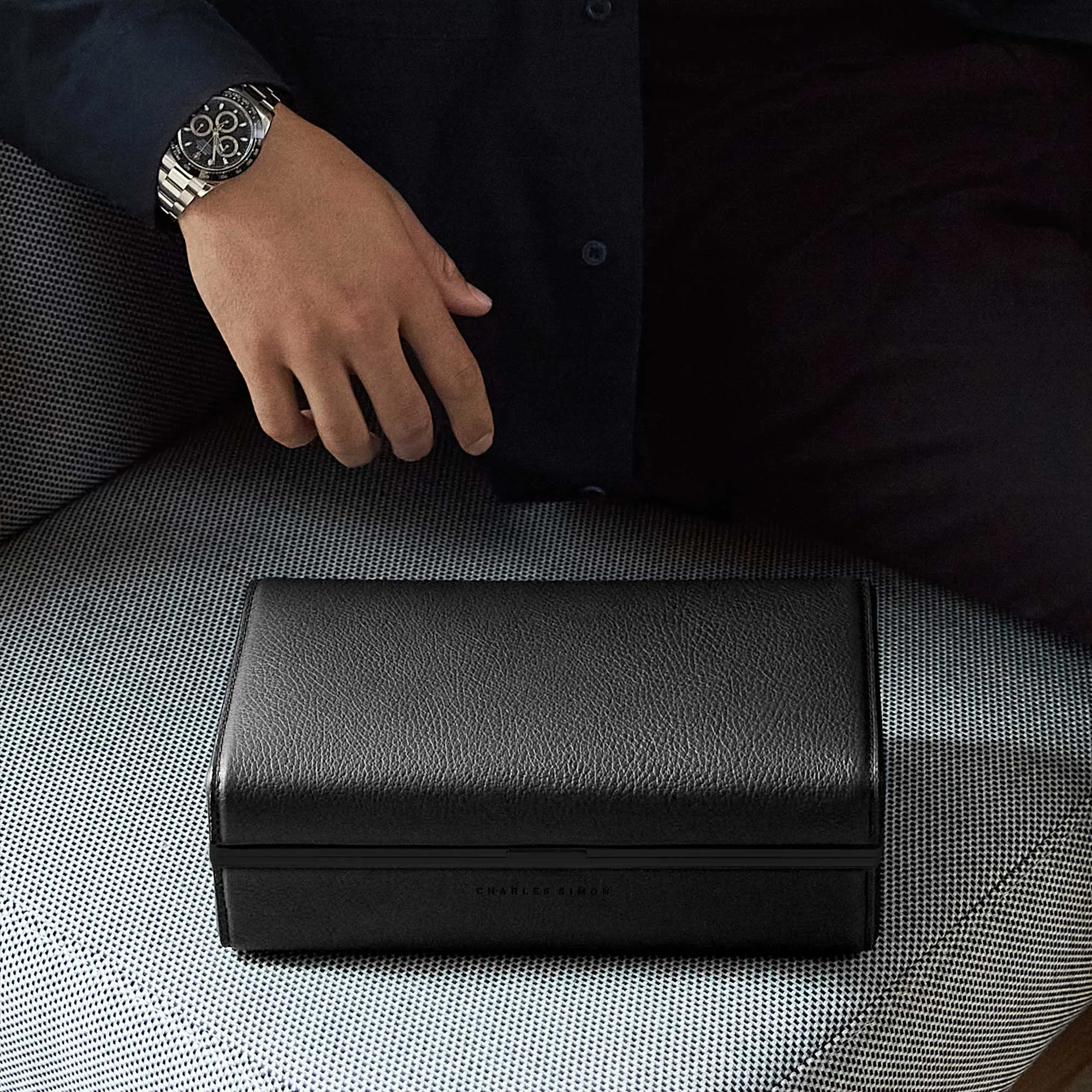 EATON 3 WATCH CASE - BLACK / BLACK