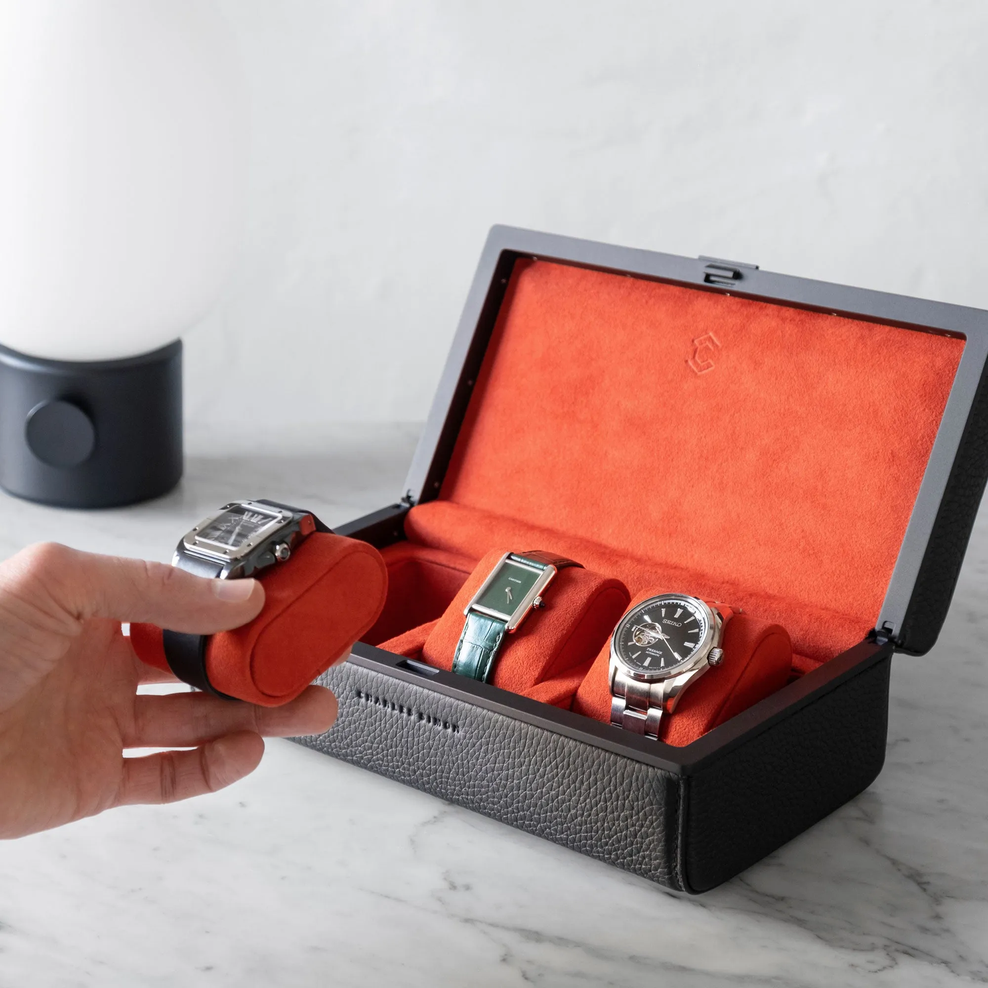 EATON 3 WATCH CASE - BLACK / BLACK
