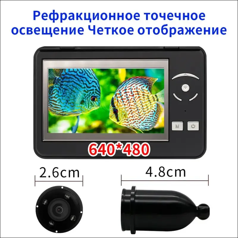 Erchang f431b underwater fishing camera with 4x digital zoom 4.3 inch 4000mah 15m infrared winter