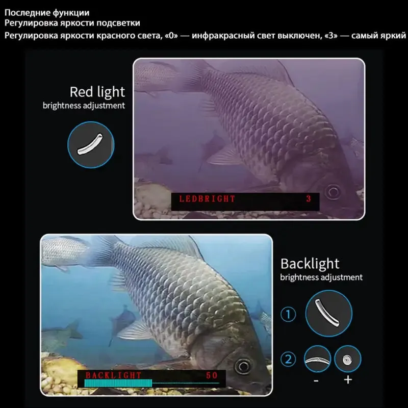 Erchang f431b underwater fishing camera with 4x digital zoom 4.3 inch 4000mah 15m infrared winter