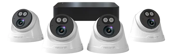 ESP RC24KD4W Rekor IP 24/7 IP PoE 2MP 4 Channel 4 White Camera Dome Kit 1TB