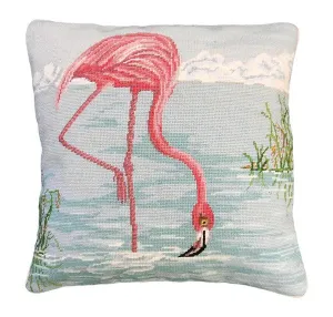 Flamingo in Water Decorative Pillow