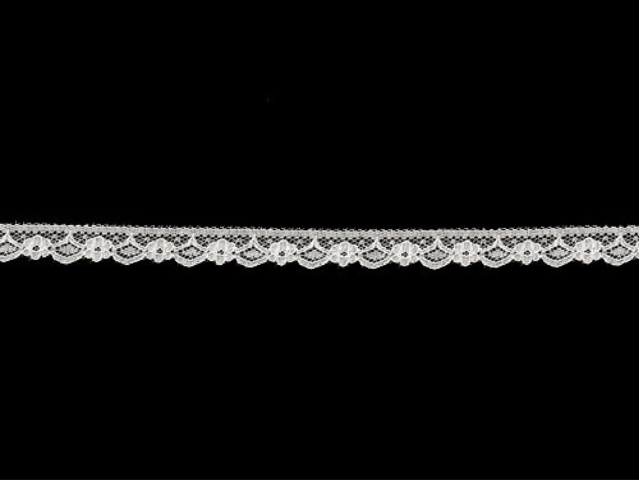 Floral Edge Lace, white - 1/2"(13mm)
