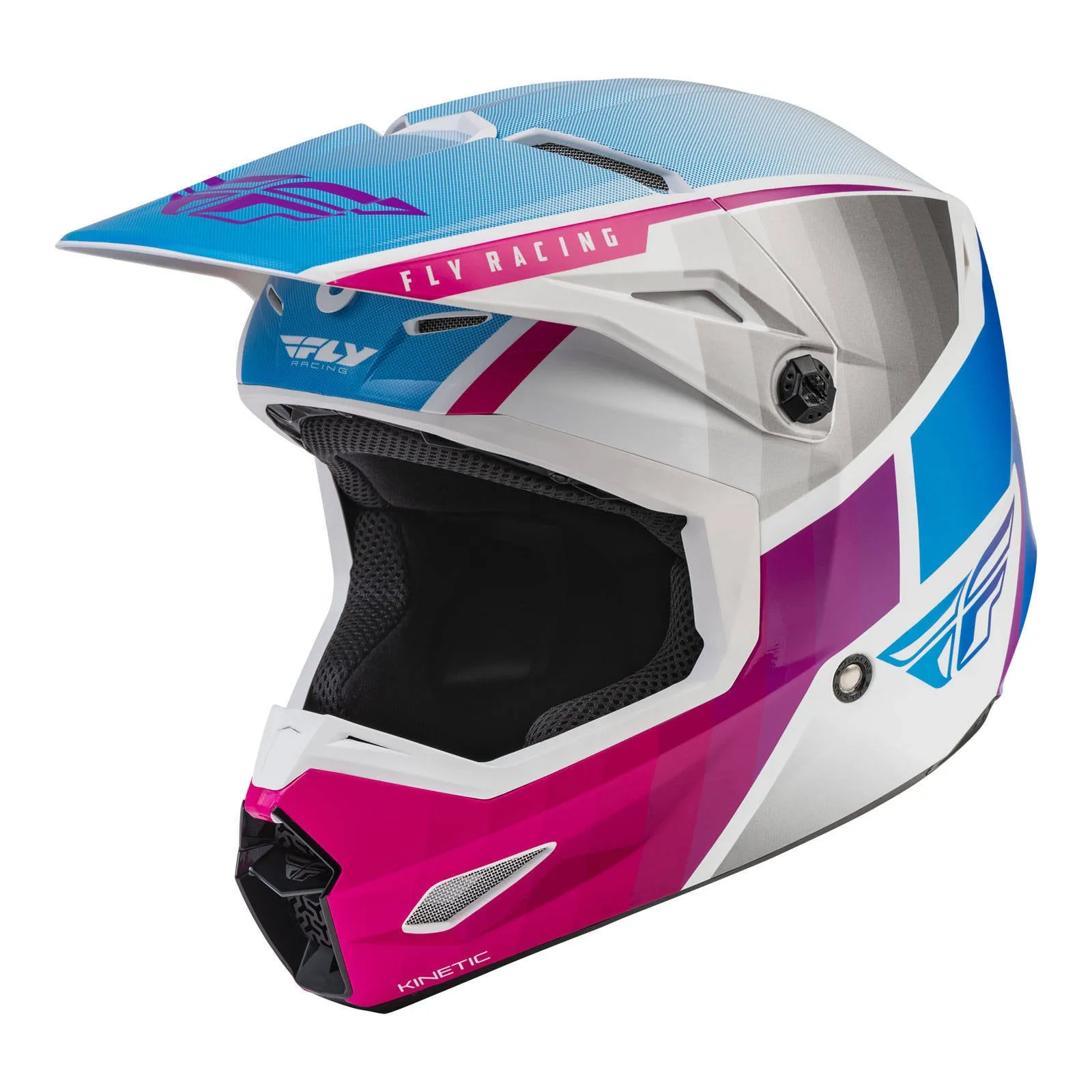 Fly Racing 2022 Kinetic Drift Helmet - Pink / White / Blue