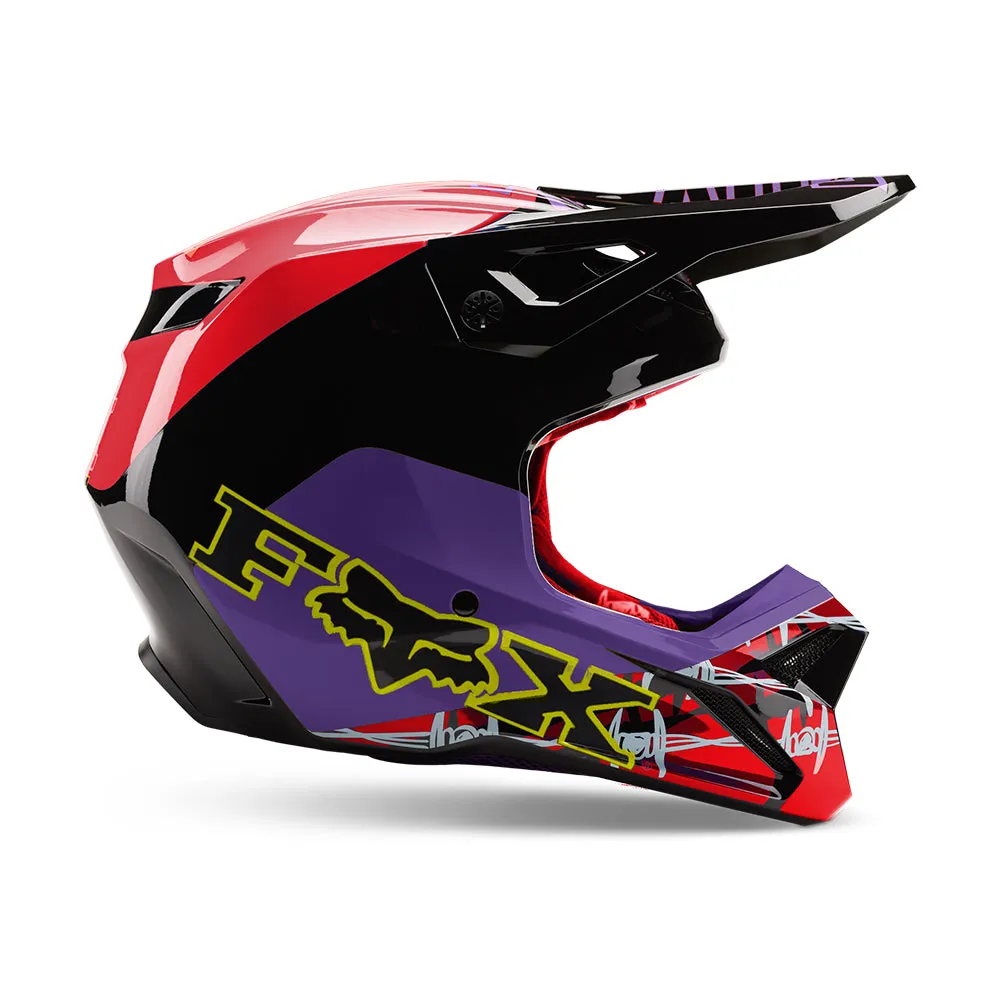 FOX V1 BARBED WIRE HELMET MIPS SE ECE [BLACK/RED]