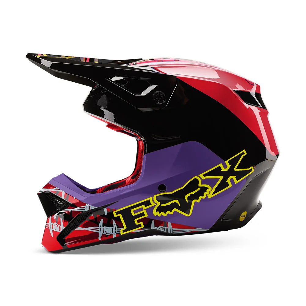 FOX V1 BARBED WIRE HELMET MIPS SE ECE [BLACK/RED]