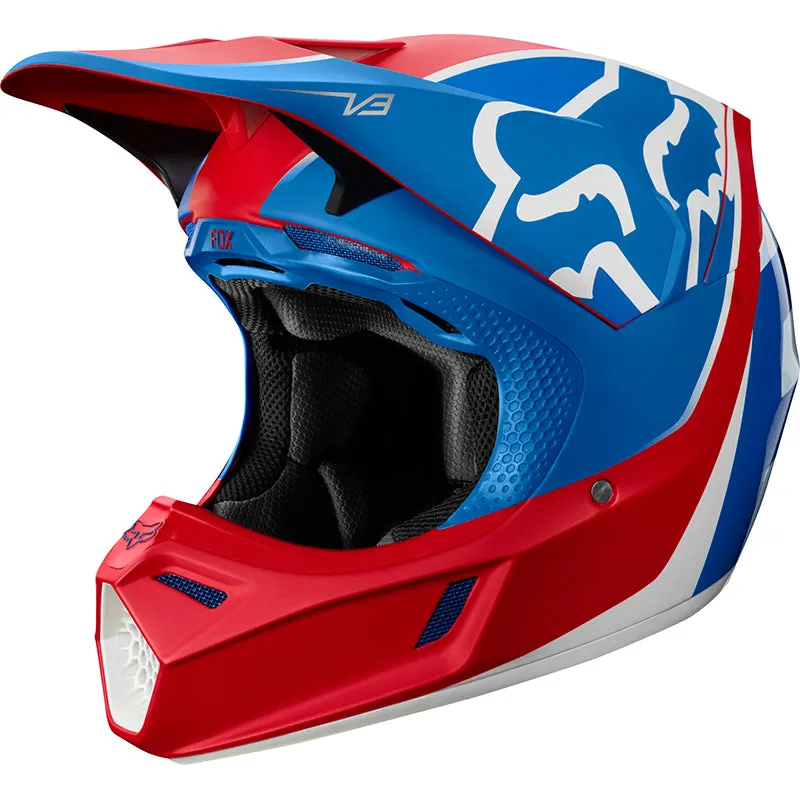 FOX V3 KILA HELMET ECE [BLUE/RED] SMALL