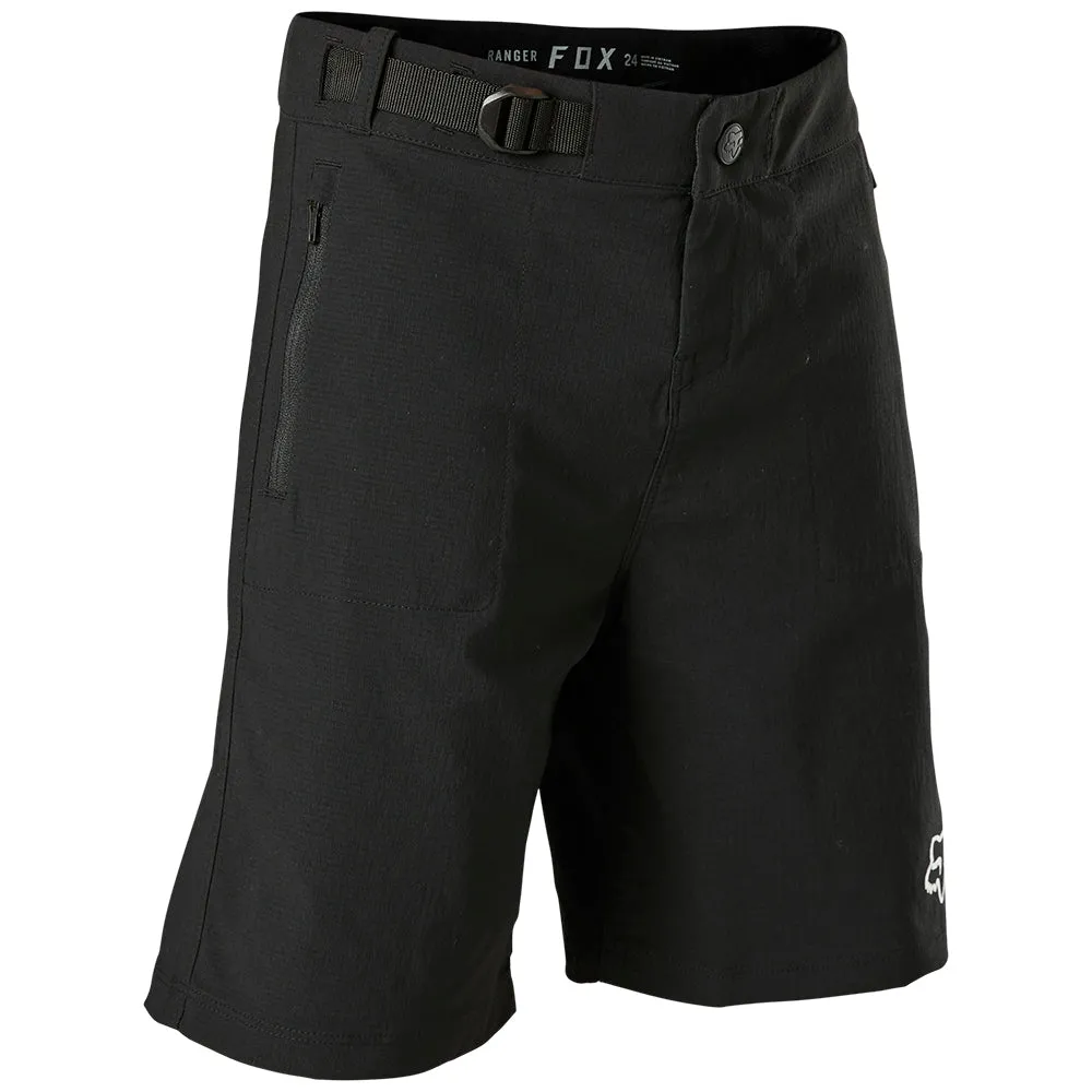 FOX YOUTH RANGER SHORTS WITH LINER [BLACK]